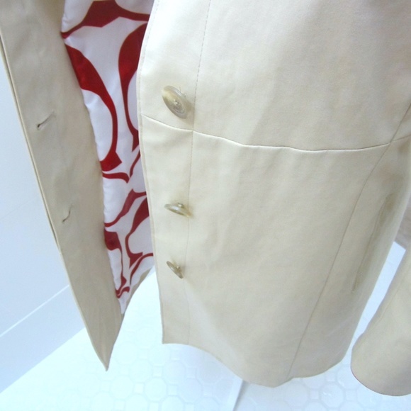 Coach Red Leather Trench Coat Sz S - Picture 6 of 11